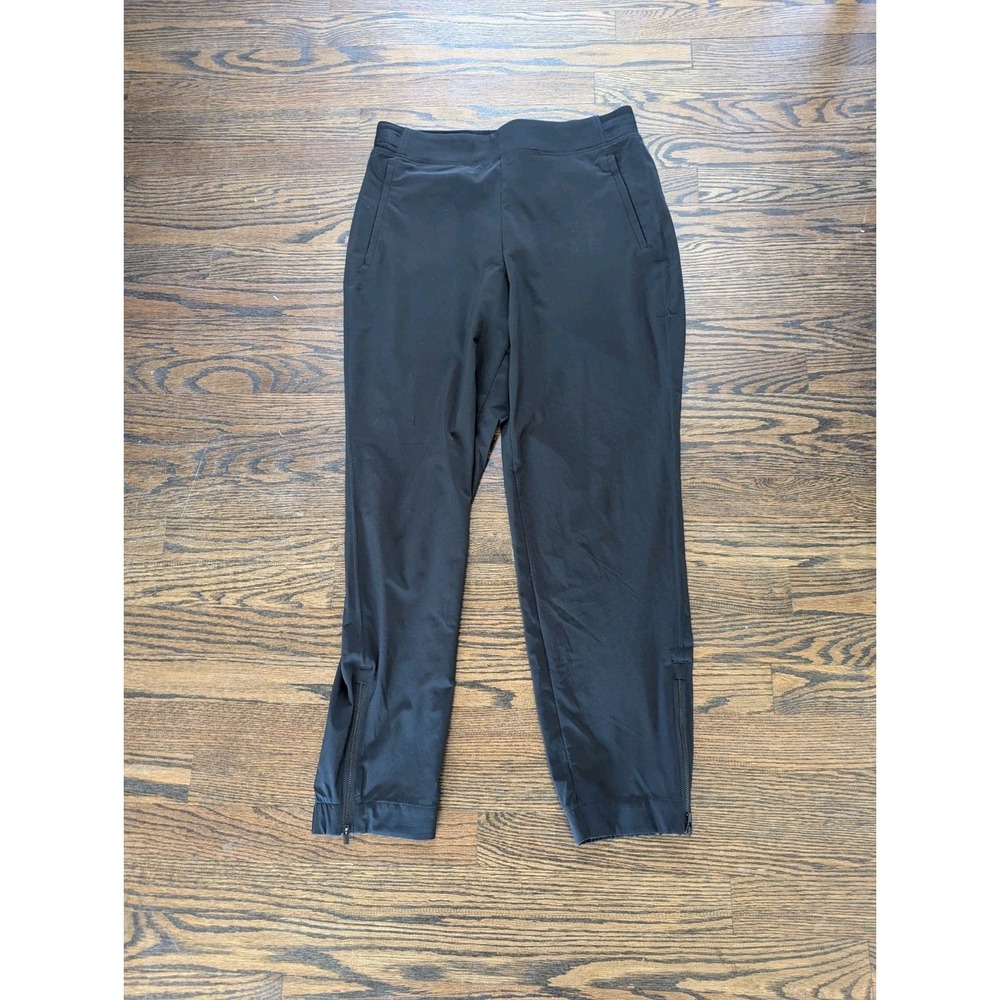 Athleta Brooklyn Jogger Pants Black Waistband Zip Pocket Womens Size 6 Athleisur